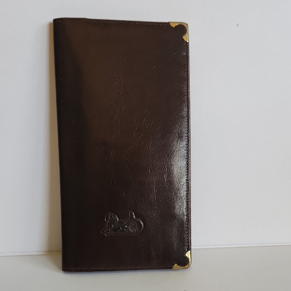 Celine Carriage Logo Elegant Brown Leather Wallet with Gold Accents - Picture 1 of 11
